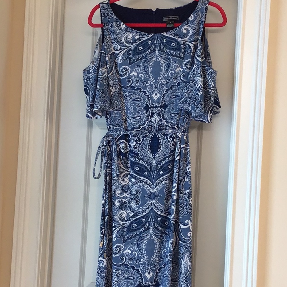 Jessica Howard Cold Shoulder bell sleeve maxi dress. Sz 16 NWOT